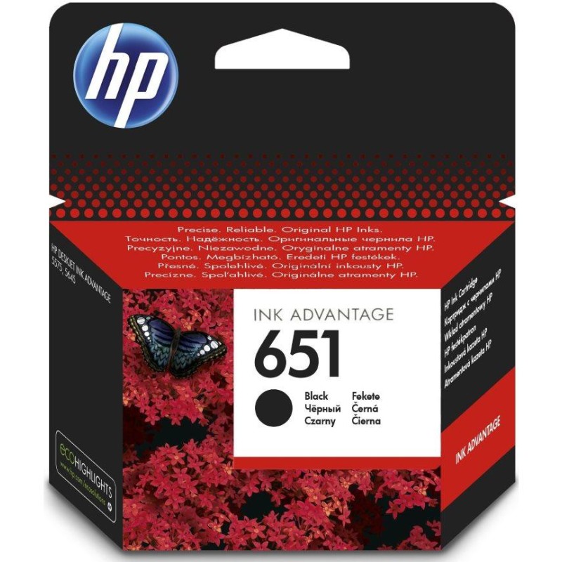 HP inkoustová kazeta 651 černá C2P10AE originál