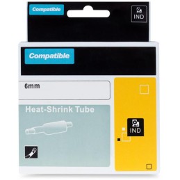 PRINTLINE kompatibilní páska s DYMO 18052, 6mm, 1.5m, černý tisk/žlutý podklad, RHINO, bužírka