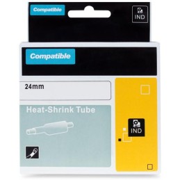 PRINTLINE kompatibilní páska s DYMO 1805443, 24mm, 1.5m, černý tisk/bílý podklad, RHINO, bužírka