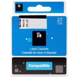 PRINTLINE kompatibilní páska s DYMO 40921, 9mm, 7m, bílý tisk/černý podklad, D1