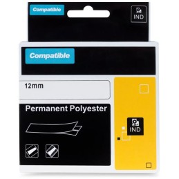 PRINTLINE kompatibilní páska s DYMO 622289, 12mm, 5.5m, černý tisk/průhl podklad, RHINO, polyesterová
