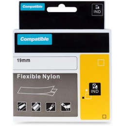 PRINTLINE kompatibilní páska s DYMO 18491, 19mm, 3.5m, černý tisk/žlutý podklad, RHINO, nylonová, flexibilní