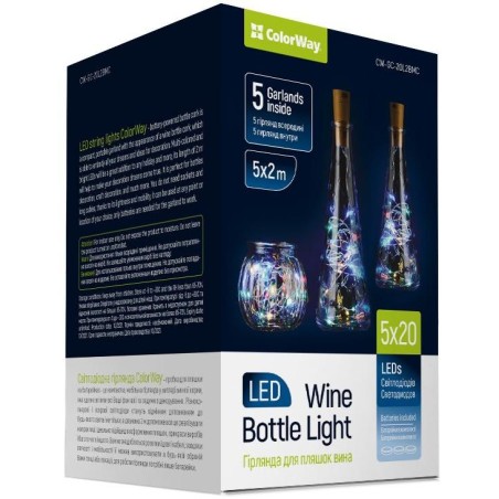 COLORWAY 5x LED řetěz/ vnitřní / 5x 20 LED / délka 5x 2m / více barevný/ napájení baterie