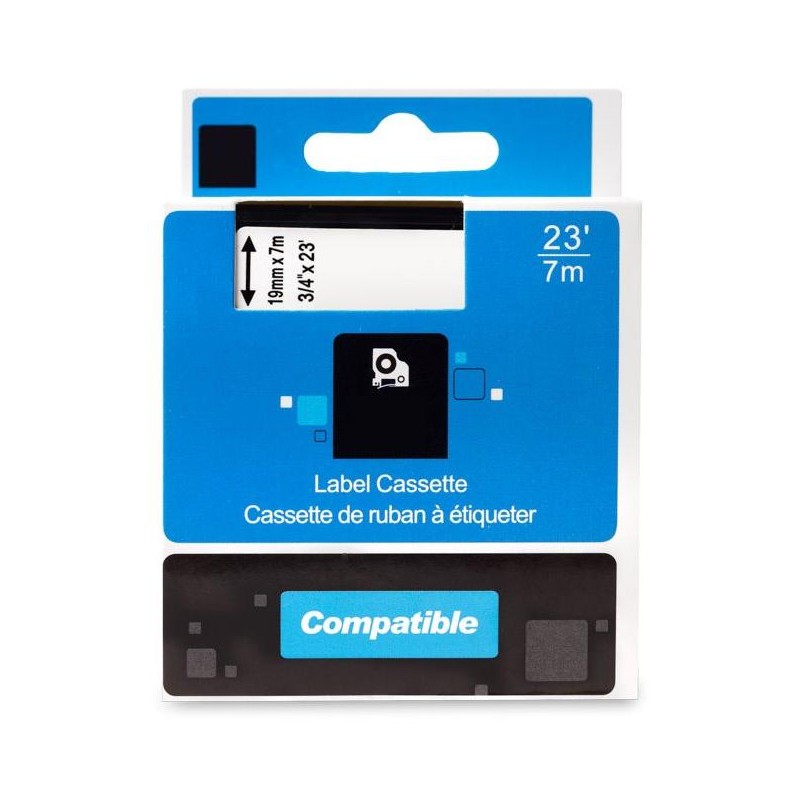 PRINTLINE kompatibilní páska s DYMO 45800 S0720820, 19mm, 7m, černý tisk / průhl. podklad, D1