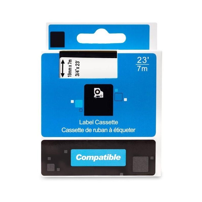 PRINTLINE kompatibilní páska s DYMO 45807 S0720870, 19mm, 7m, černý tisk / červený podklad, D1