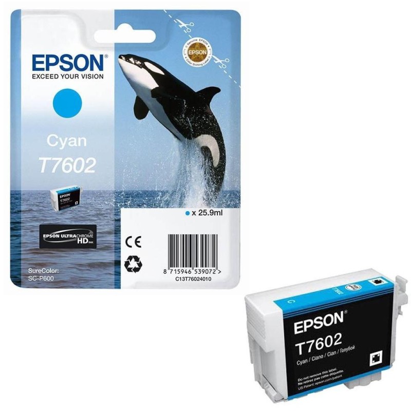 Epson inkoustová náplň/ C13T76024010/ Cyan
