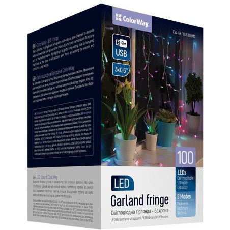 COLORWAY LED girlanda/ IP20 / 100 LED / délka 3m x 0,6m / více barevný/ napájení USB