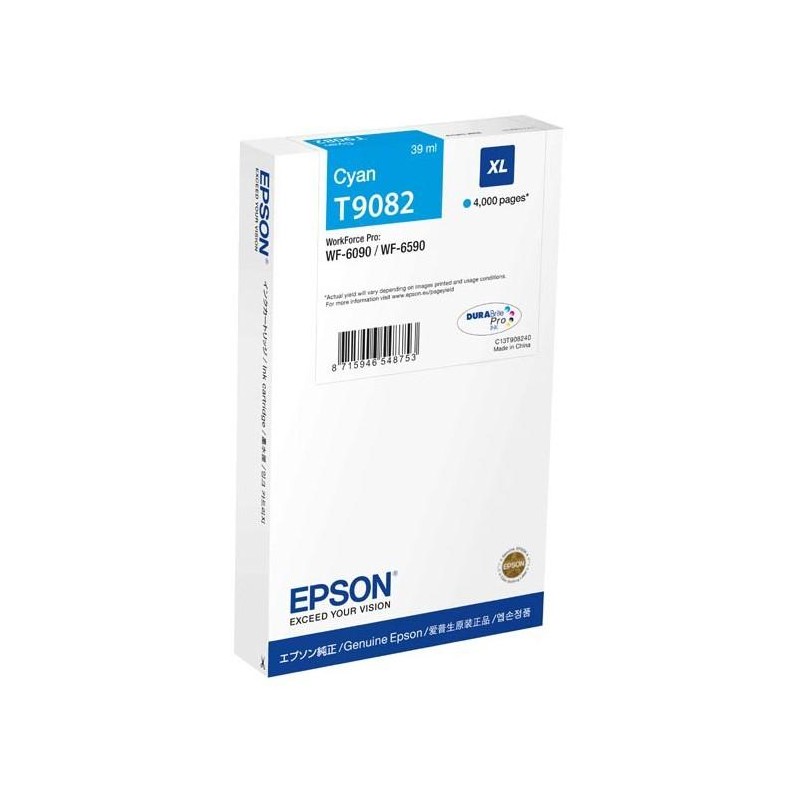 Epson inkoustová náplň/ C13T908240/ Workforce/ WF-6090DW/ 6590/ XL azurová