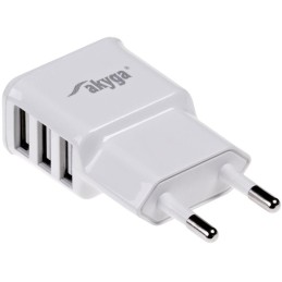 TRX Akyga USB nabíječka 220V/ 5V/ 3.1A/ 3x USB/ bílá