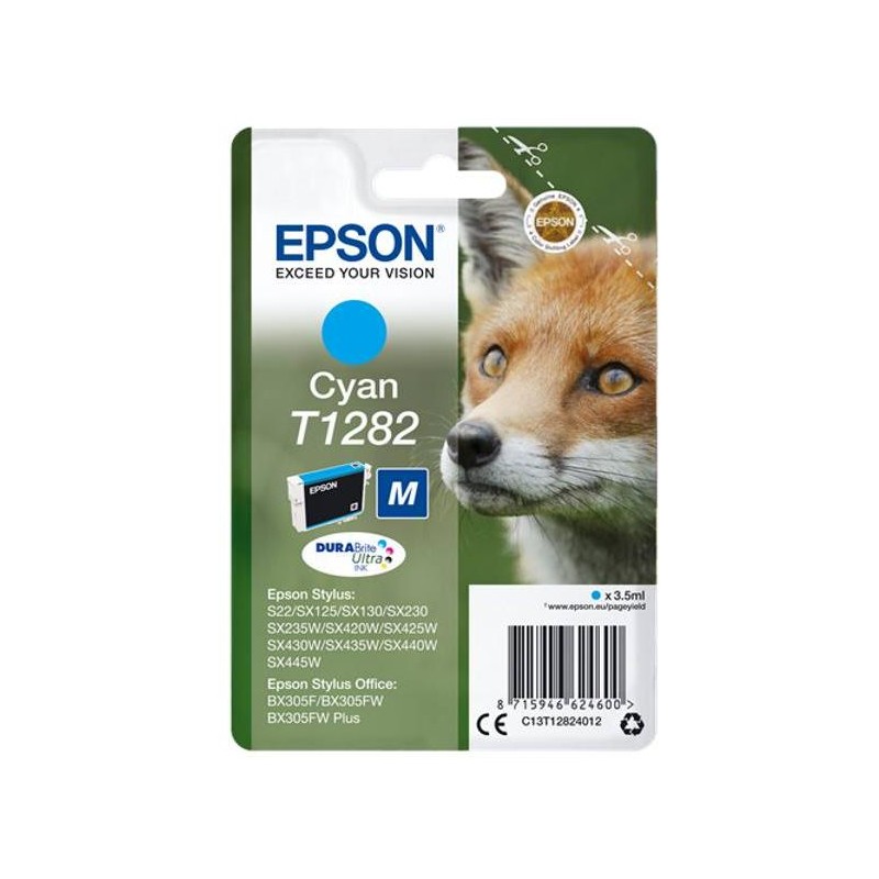 Epson inkoustová náplň/ T1282/ Singlepack DURABrite Ultra Ink/ azurová