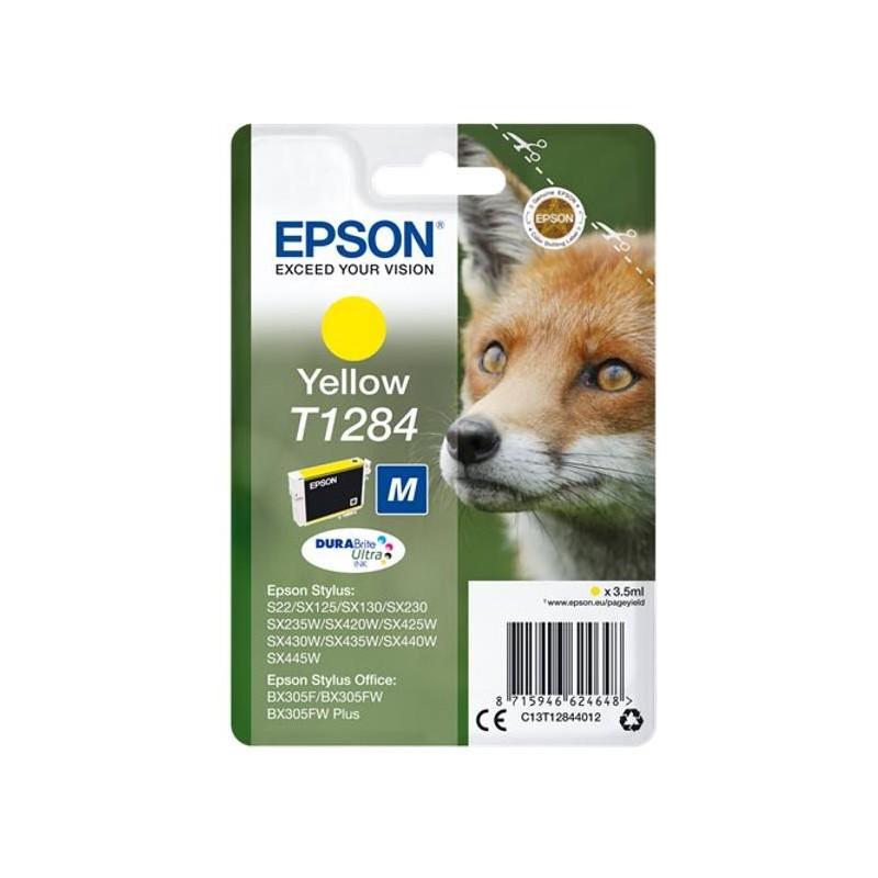 Epson inkoustová náplň/ T1284/ Singlepack T1284 DURABrite Ultra Ink/ Žlutá