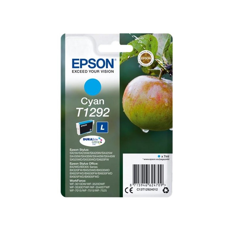 Epson inkoustová náplň/ T1292/ Singlepack DURABrite Ultra Ink/ azurová