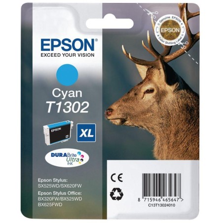 Epson inkoustová náplň/ T1302/ Singlepack DURABrite Ultra Ink/ XL azurová