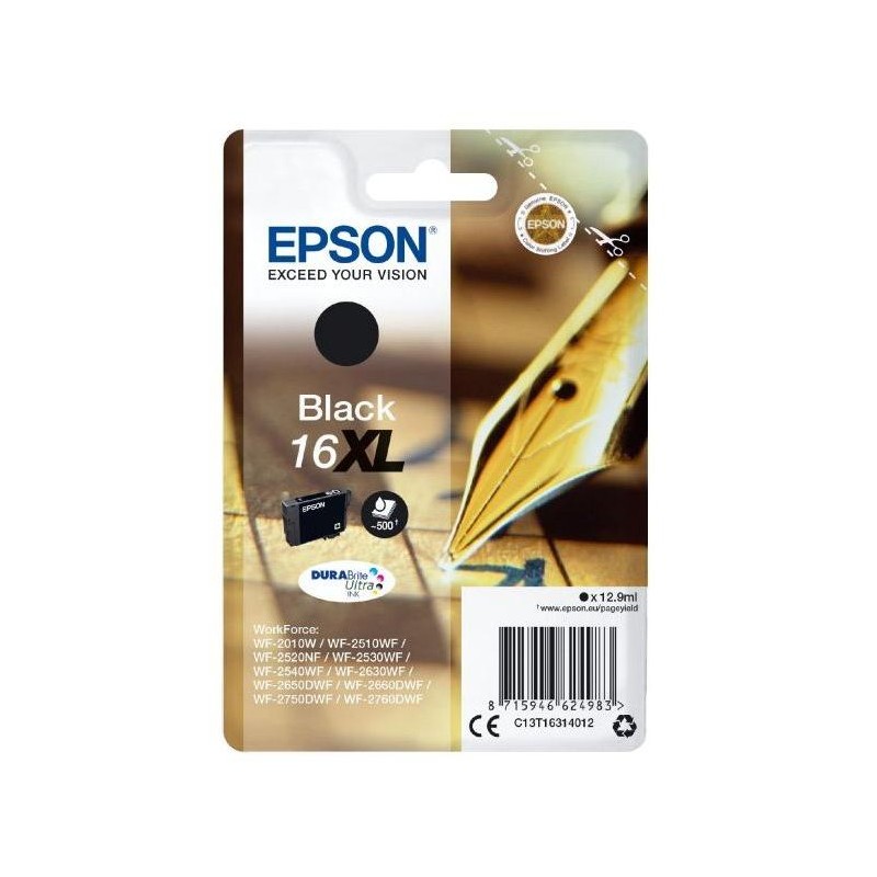 Epson inkoustová náplň/ T1631/ C13T16314012/ Singlepack 16XL DURABrite Ultra Ink/ Černá