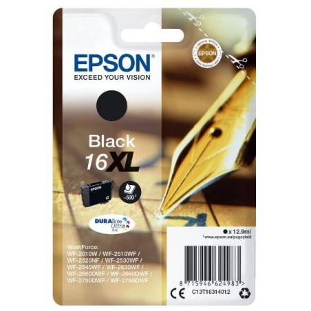 Epson inkoustová náplň/ T1631/ C13T16314012/ Singlepack 16XL DURABrite Ultra Ink/ Černá
