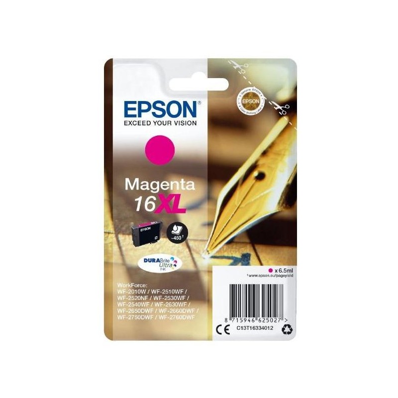 Epson inkoustová náplň/ T1633/ C13T16334012/ Singlepack 16XL DURABrite Ultra Ink/ Magenta