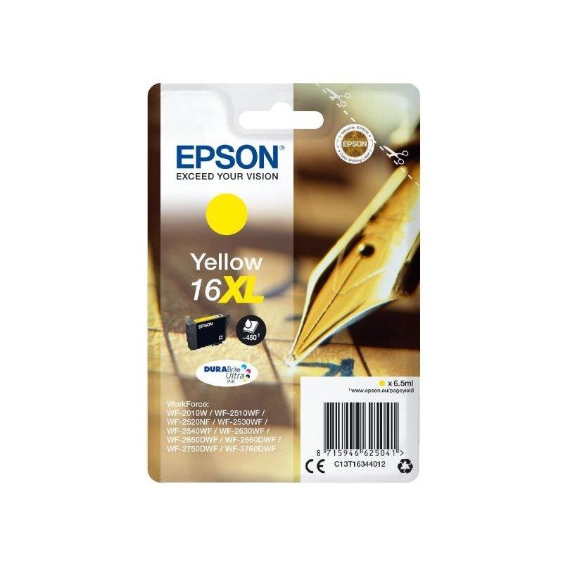 Epson inkoustová náplň/ T1634/ C13T16344012/ Singlepack 16XL DURABrite Ultra Ink/ Žlutá