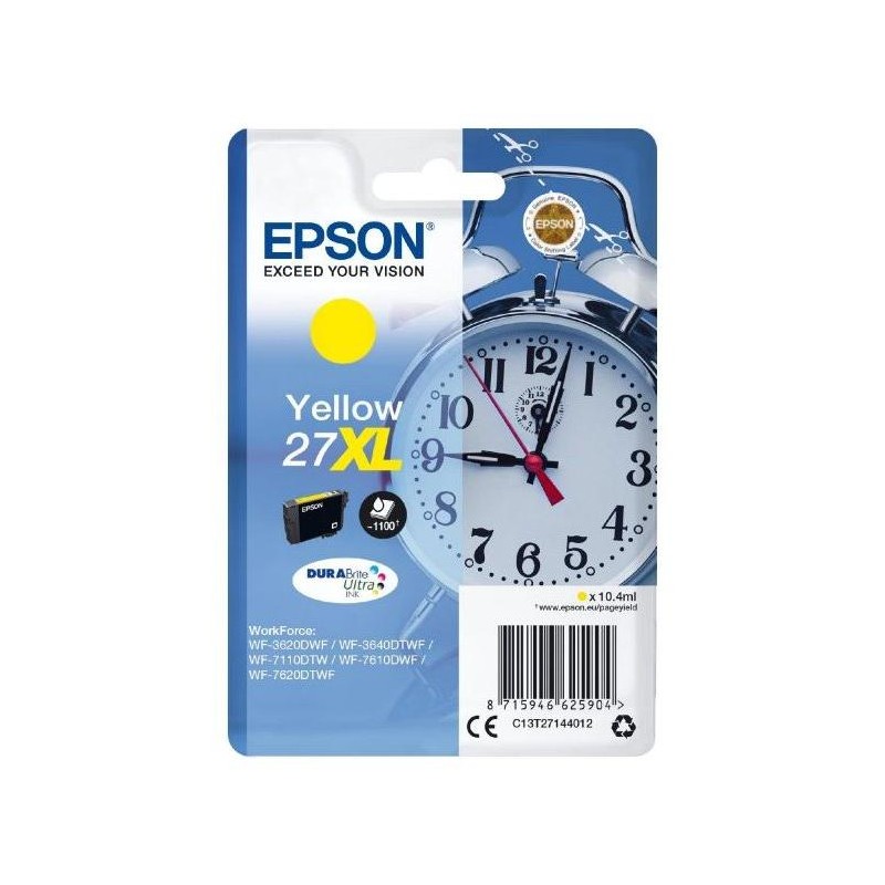 Epson inkoustová náplň/ T2714/ Singlepack 27XL DURABrite Ultra Ink/ Žlutá