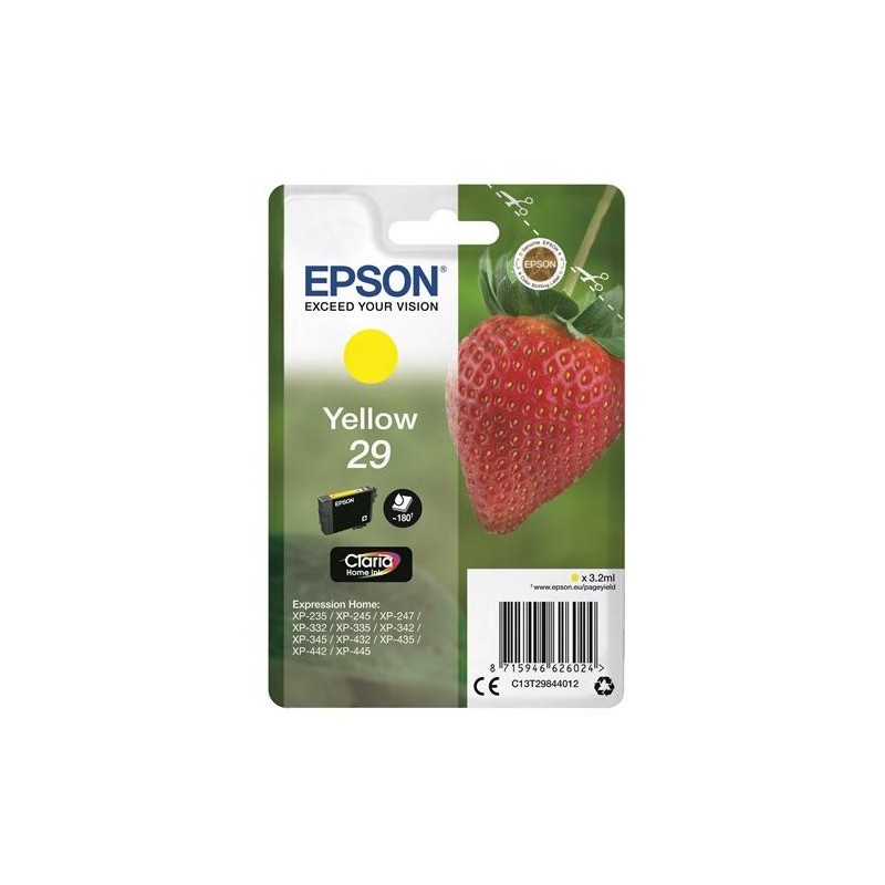 Epson inkoustová náplň/ T2984/ Singlepack 29 Claria Home Ink/ Žlutá