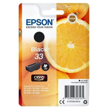 Epson inkoustová náplň/ T3331/ Singlepack 33 Claria Premium Ink/ Černá