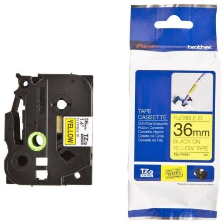 BROTHER flexibilní páska TZEFX661 / žlutá-černá / 36mm