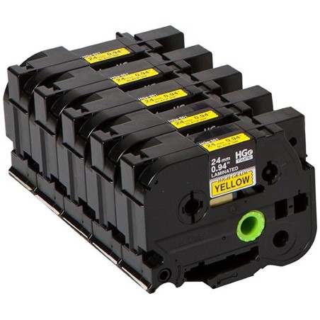 BROTHER páska pro vysokorychlostní tisk HGE651V5 / žlutá-černá / 24mm