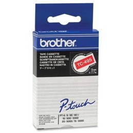 BROTHER laminovaná páska TC-495 / červená-bílá / 9mm