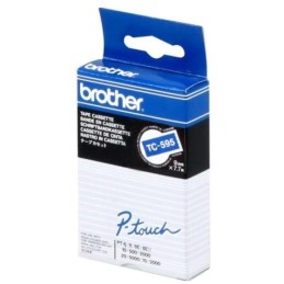 BROTHER laminovaná páska TC-595 / modrá / bílá / 9mm