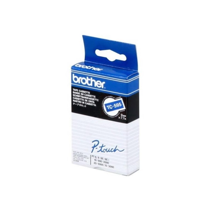 BROTHER laminovaná páska TC-595 / modrá / bílá / 9mm