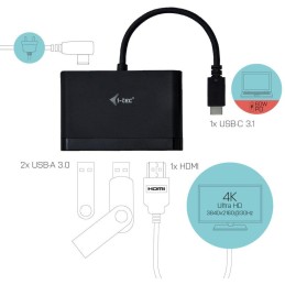 I-tec USB 3.1 Type C HDMI Travel adaptér PD/Data/ 1x HDMI 4K Ultra HD 3840x2160/ 2x USB 3.0/ černý