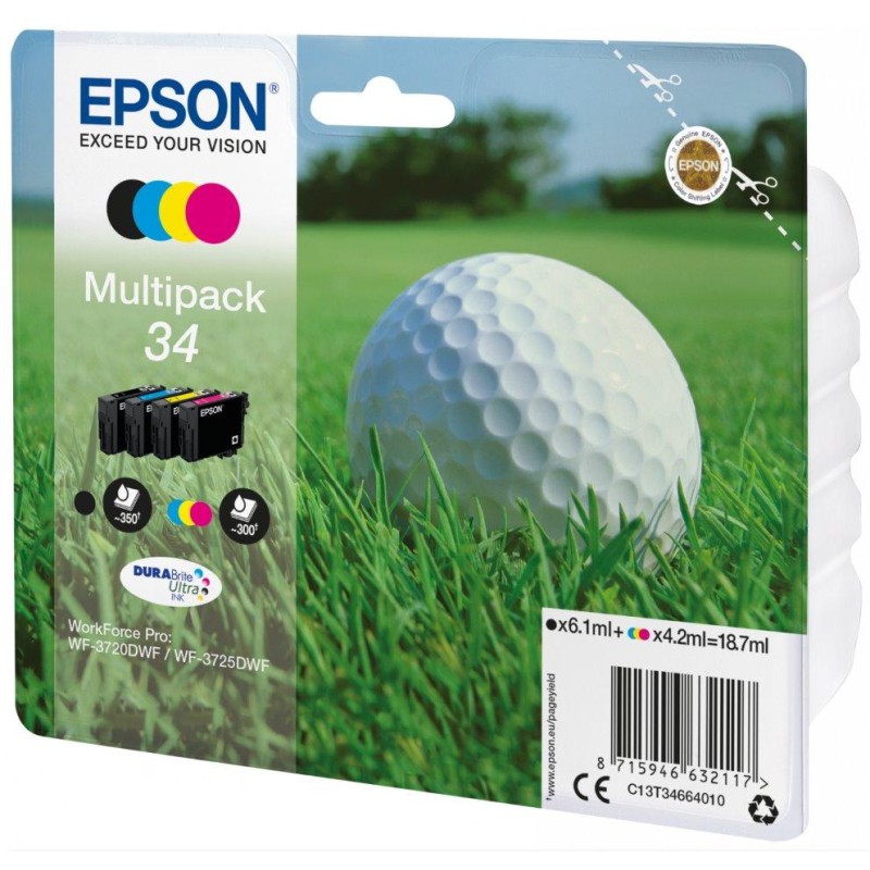 Epson inkoustová náplň/ T3466/ Multipack 34 DURABrite Ultra Ink/ 4x barvy