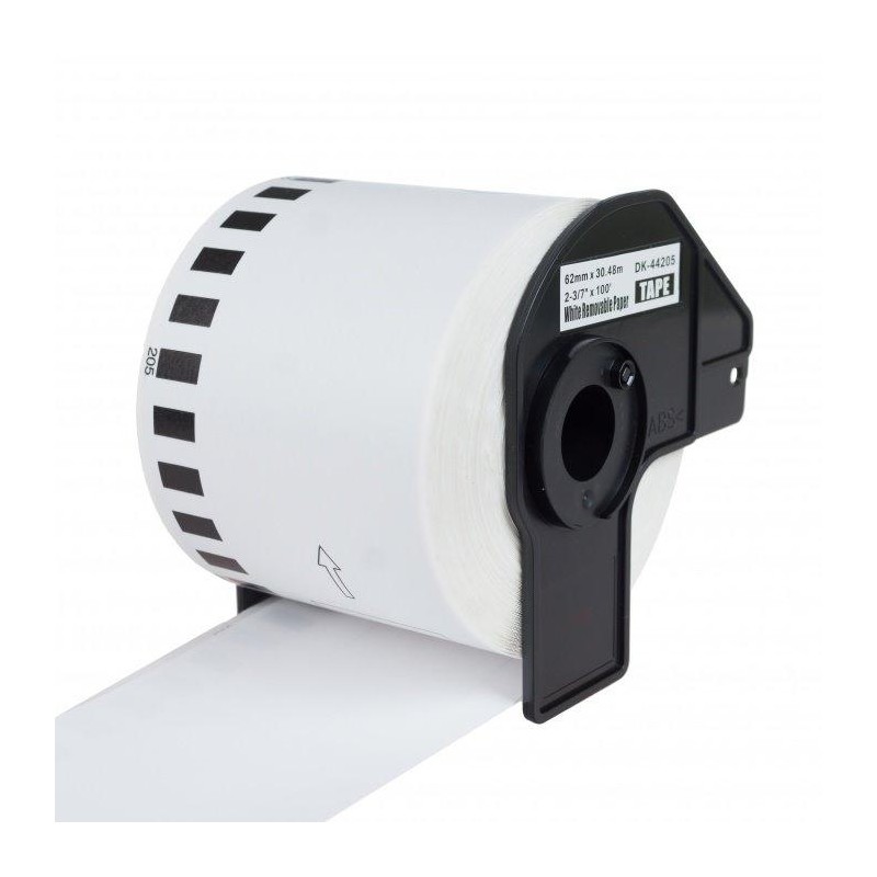 PRINTLINE kompatibilní etikety s Brother DK-44205, bílá pap. role, snadno odstranitelná 62x30,48m