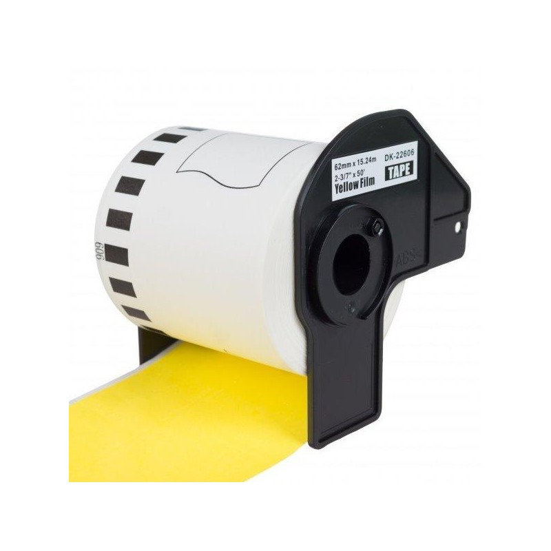 PRINTLINE kompatibilní etikety s Brother DK-22606, žlutá papírová role 62 x 15,24m