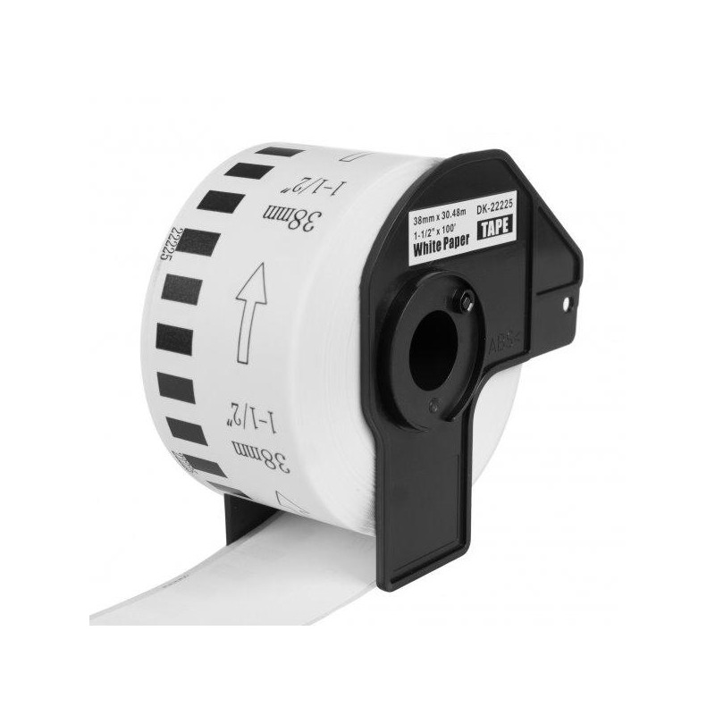 PRINTLINE kompatibilní etikety s Brother DK-22225, bílá papírová role 38 x 30,48m