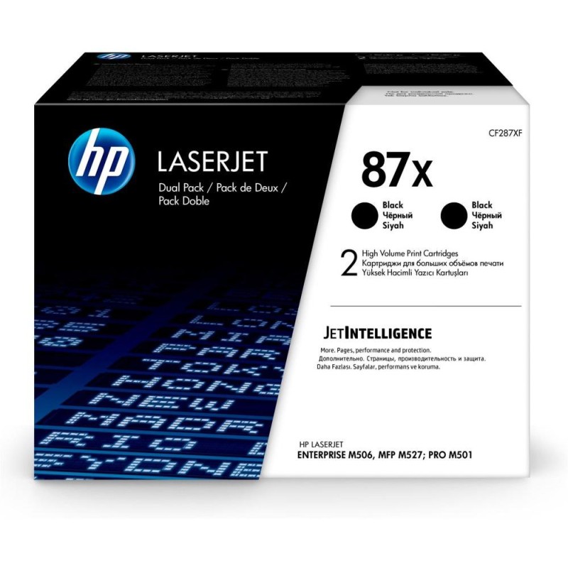 HP 87X Dvojbalení černých originálních tonerových kazet LaserJet s vysokou výtěžností