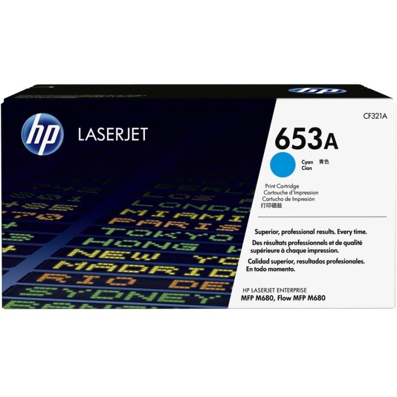 HP 653A Azurová originální tonerová kazeta LaserJet