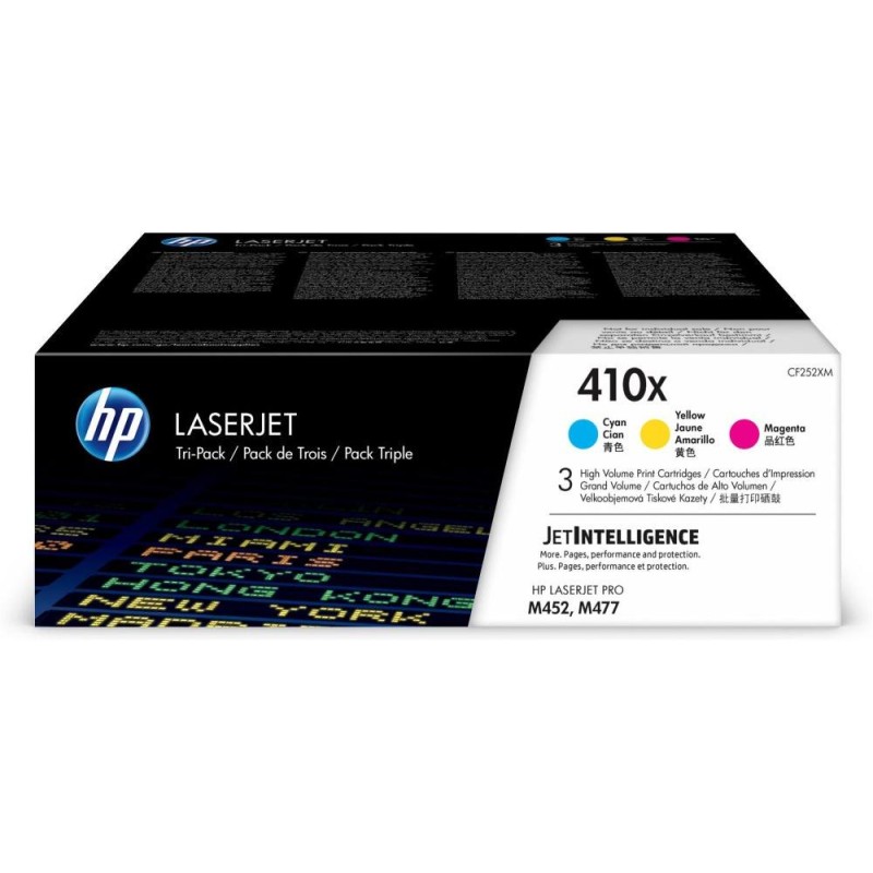 HP 410X Trojbalení originálních tonerových kazet LaserJet, azurová/purpurová/žlutá