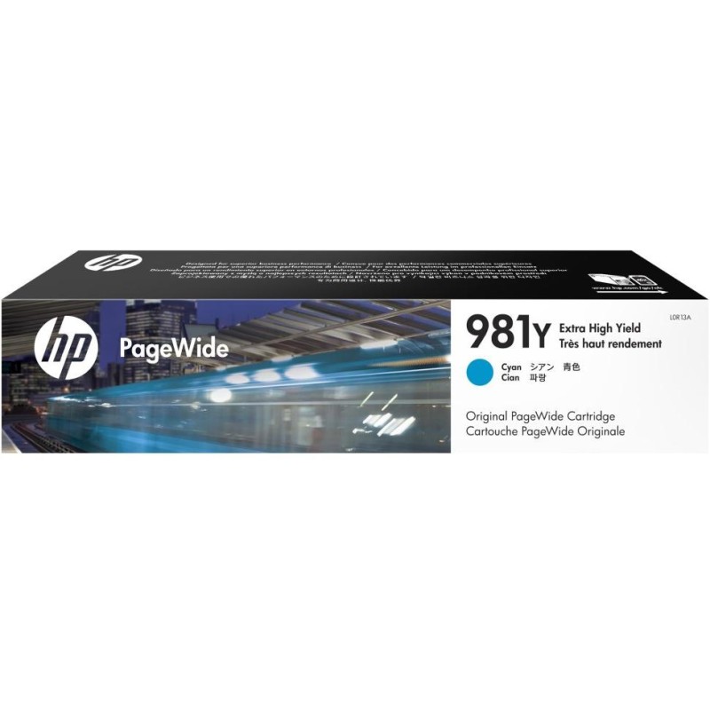 HP 981Y Azurová originální kazeta PageWide s velmi vysokou výtěžností