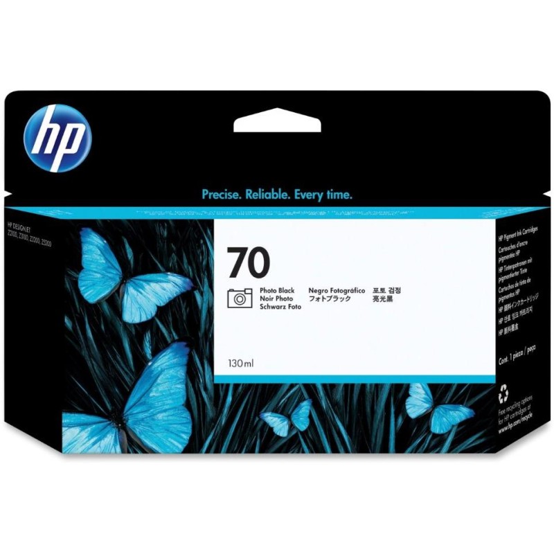 HP 70 Fotografická Černá inkoustová kazeta DesignJet, 130 ml