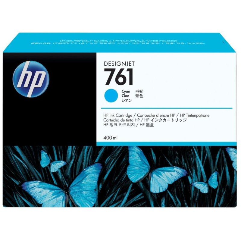 HP 761 Azurová inkoustová kazeta DesignJet, 400 ml