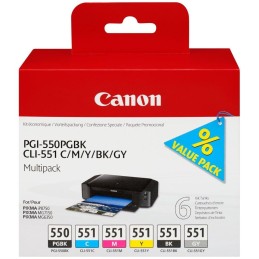 Canon cartridge multipack PGI-550 + CLI-551 (CMYBkGY, 19 000 str) pro Canon PIXMA iP8750, MG7150, MG6350