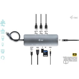 I-tec dokovací stanice USB-C Metal/ Nano Dock/ 4K UHD 3840×2160/ 3x USB 3.0/ HDMI/ LAN + Power Delivery 100 W