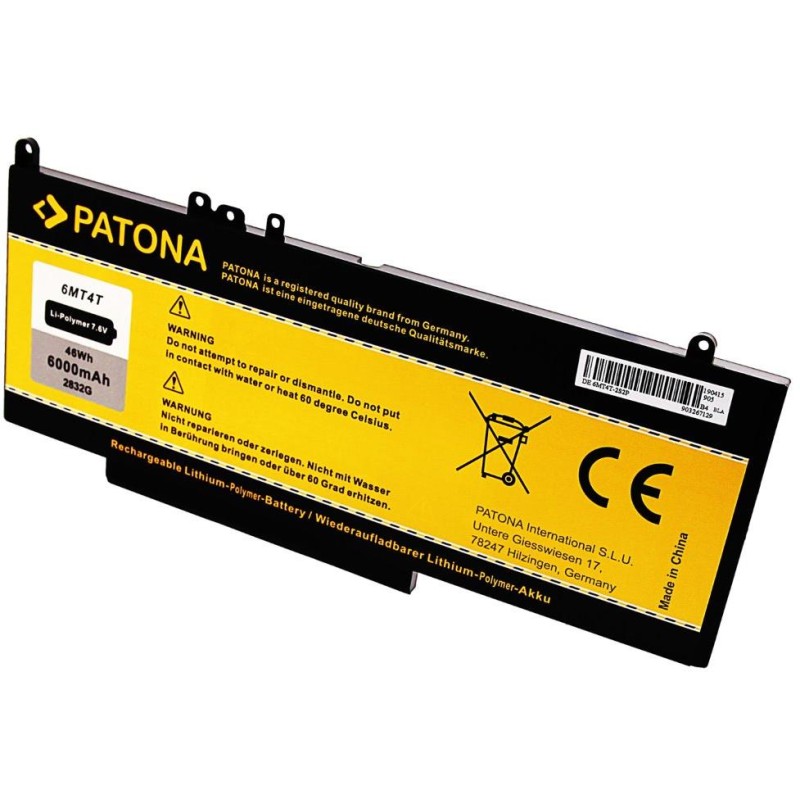 PATONA baterie pro ntb DELL LATITUDE E5470/E5570/3510 6000mAh Li-lon 7,6V 6MT4T