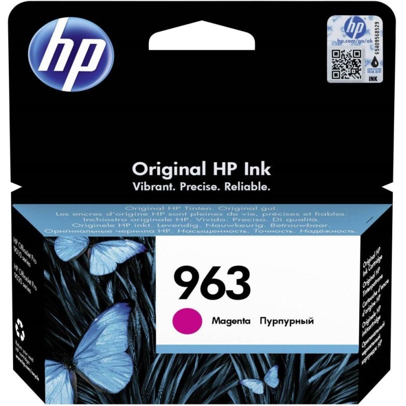 Inkoustová náplň HP 963 Purpurová (magenta, 700p) pro HP OfficeJet Pro 9010, 9013, HP OfficeJet Pro 9020