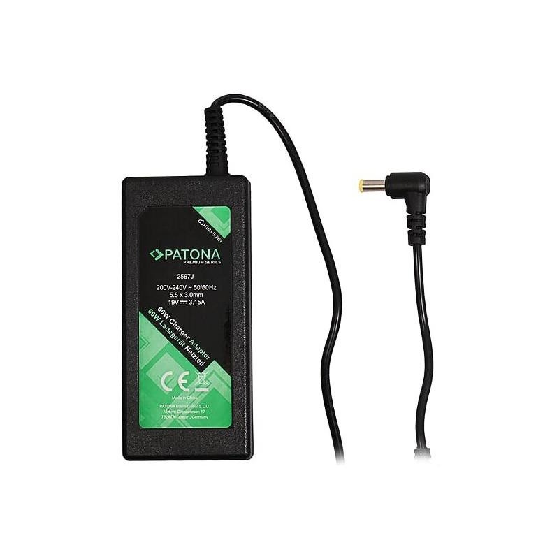 PATONA napájecí adaptér k ntb/ 19V/3,15A 60W/ konektor 5,5x3mm+pin/ SAMSUNG PREMIUM/ délka kabelu 2,5 m