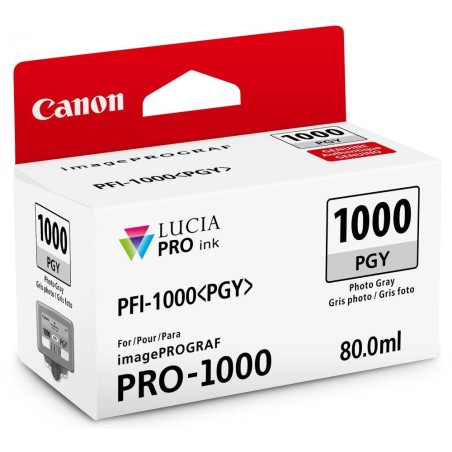Canon inkoustová náplň PFI-1000 (photo grey, 80ml) pro Canon imagePROGRAF PRO-1000