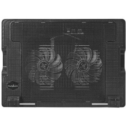 NEDIS stojan na notebook/ univerzální/ pro notebooky do 18"/ 2x ventilátor 140 mm/ USB/ plast-kov/ černý