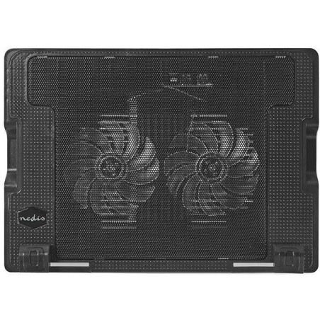NEDIS stojan na notebook/ univerzální/ pro notebooky do 18"/ 2x ventilátor 140 mm/ USB/ plast-kov/ černý
