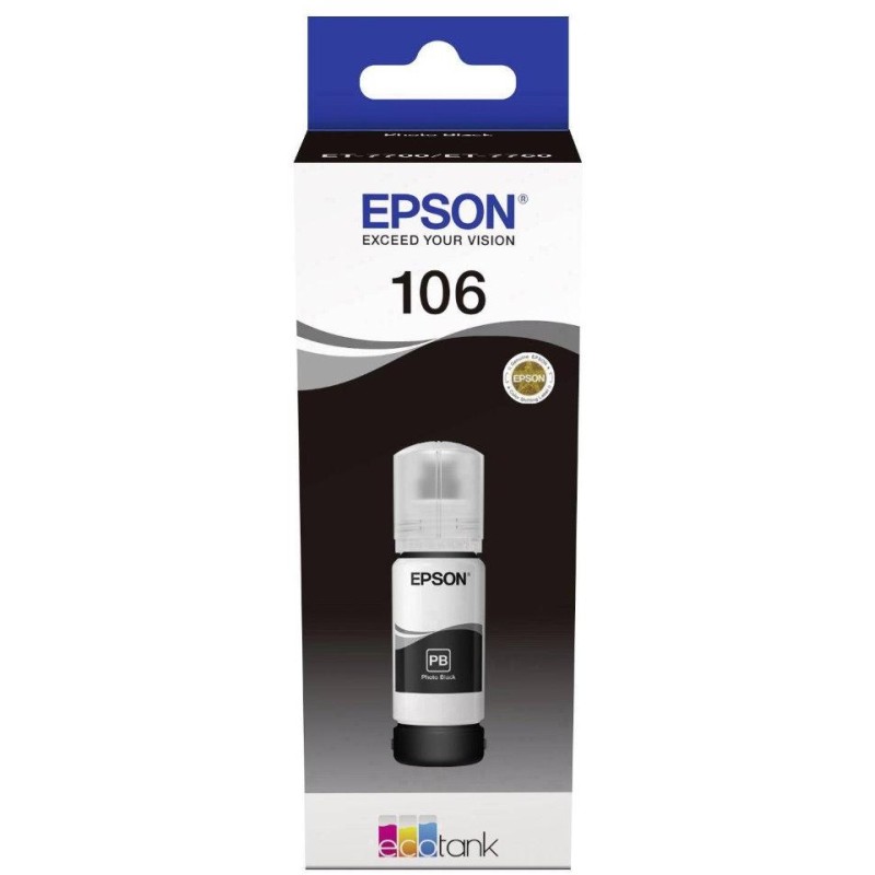 Epson inkoustová náplň/ C13T00R140/ 106 EcoTank/ L7160/ L7180/ Photo black