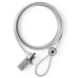 NEDIS univerzální zámek notebooku/ číselný/ kov/ stříbrný/ 1,8m